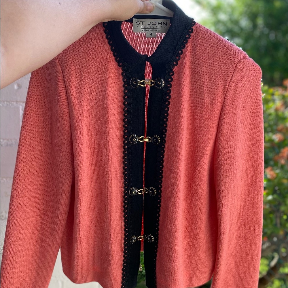 St.johns coral jacket and skirt set